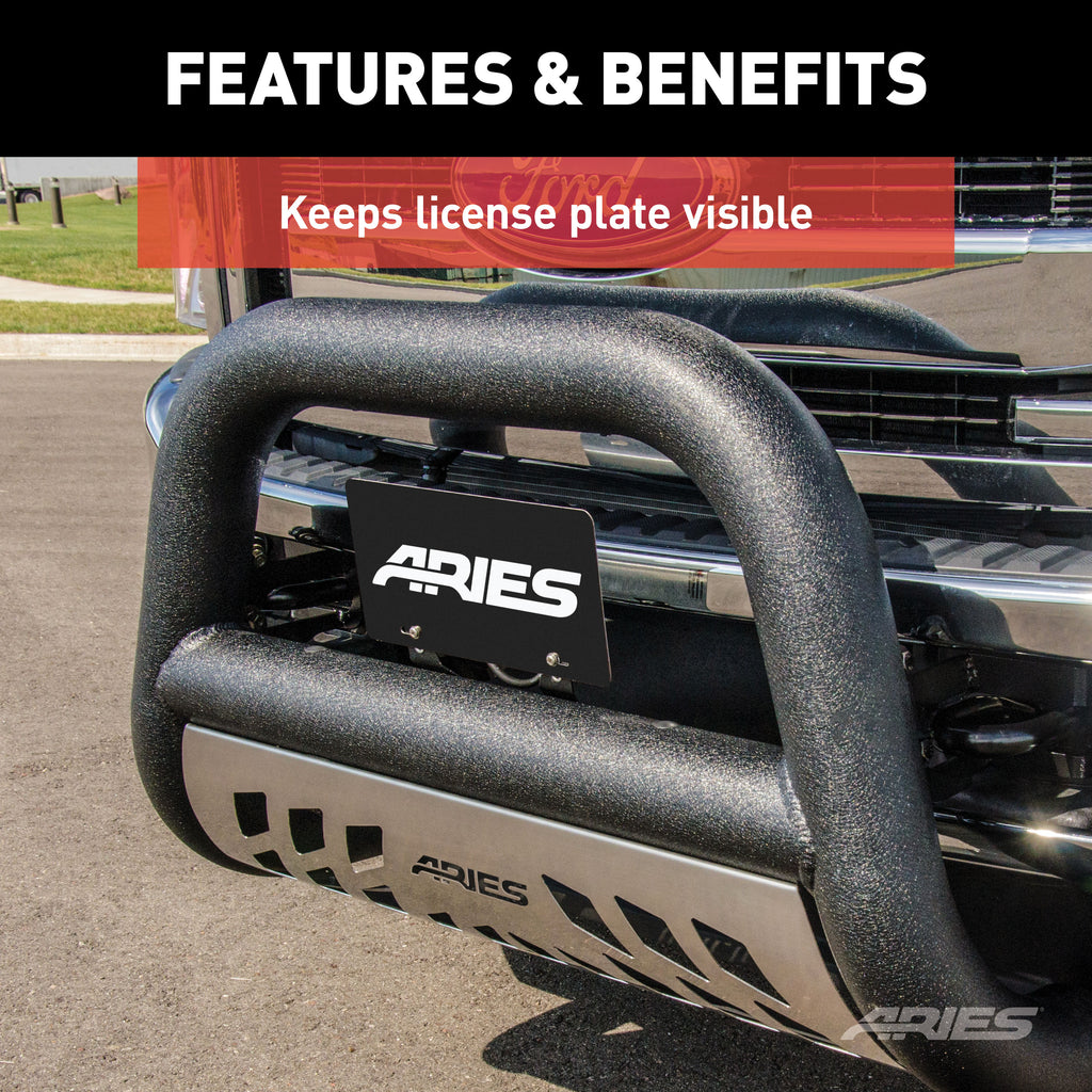 ARIES 45-0000 4" Bull Bar License Plate Bracket