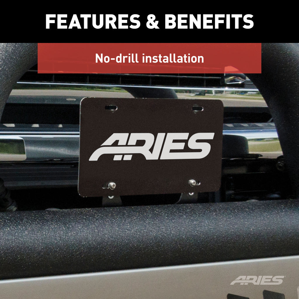 ARIES 45-0000 4" Bull Bar License Plate Bracket