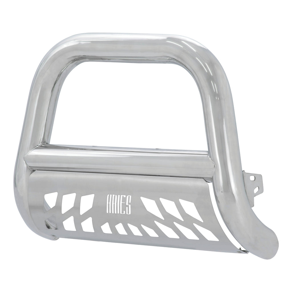 ARIES 45-4006 Big Horn 4in. Polished Stainless Bull Bar; Select Silverado; Sierra 2500; 3500 H - Truck Part Superstore