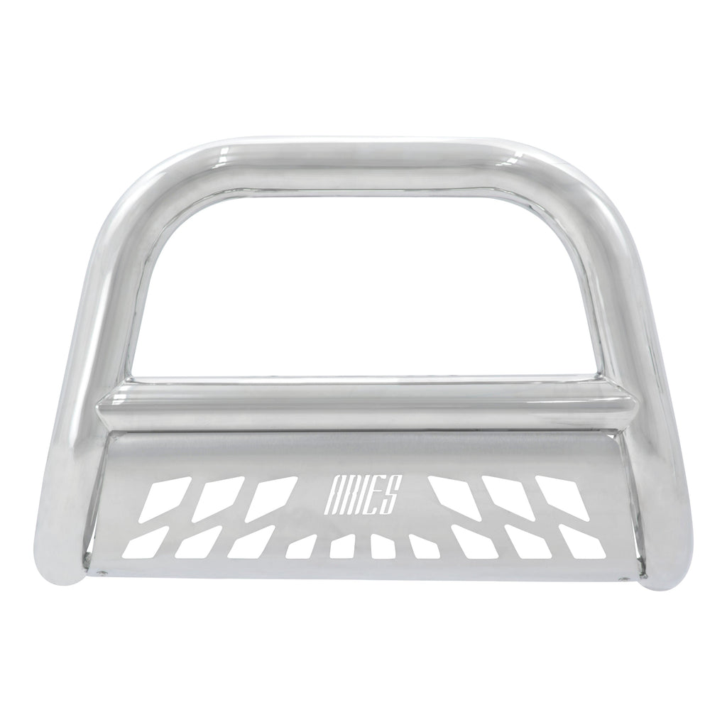 ARIES 45-4006 Big Horn 4in. Polished Stainless Bull Bar; Select Silverado; Sierra 2500; 3500 H - Truck Part Superstore