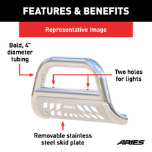 Load image into Gallery viewer, ARIES 45-4013 Big Horn 4in. Polished Stainless Bull Bar; Select Silverado; Sierra 2500; 3500 H - Truck Part Superstore