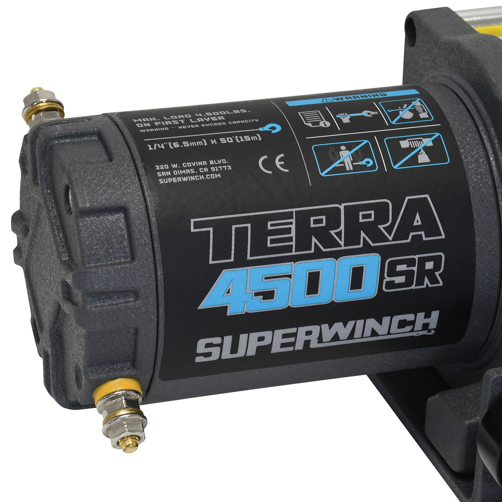 4500-Lbs-12V-Dc-14In-X-50Ft-Synthetic-Rope-Terra-4500Sr-Winch---Gray-Wrinkle