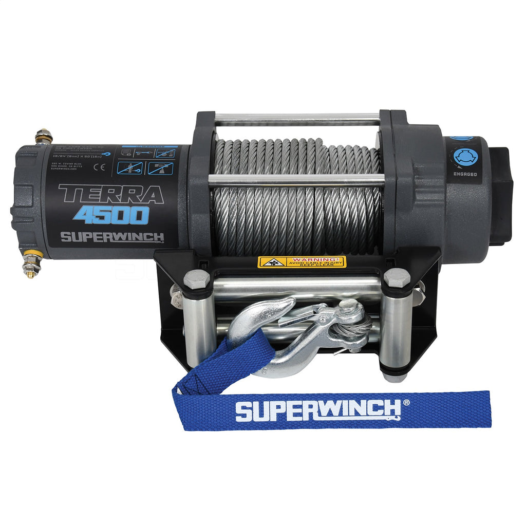 4500-Lbs-12V-Dc-1564In-X-50Ft-Steel-Rope-Terra-4500-Winch---Gray-Wrinkle