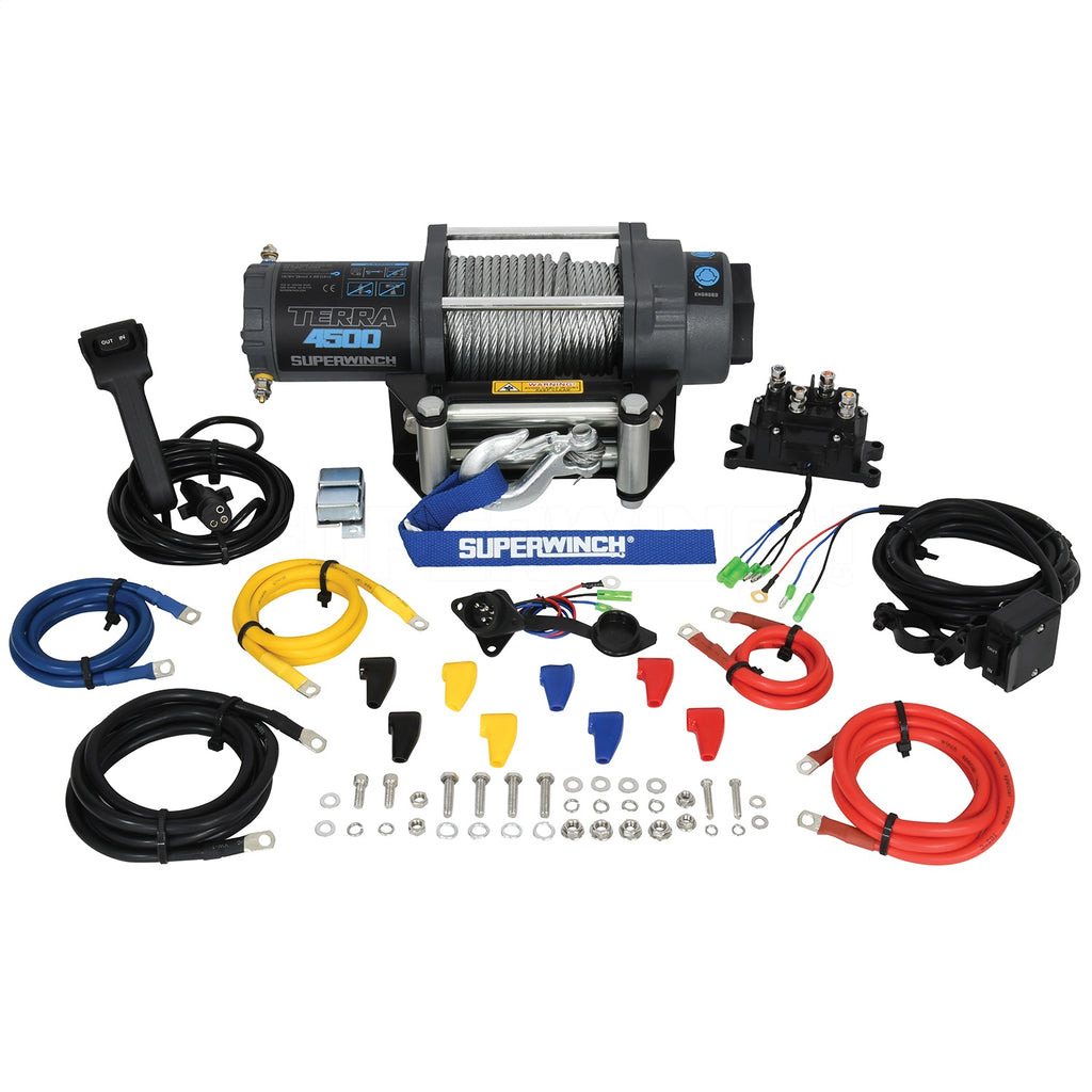 4500-Lbs-12V-Dc-1564In-X-50Ft-Steel-Rope-Terra-4500-Winch---Gray-Wrinkle