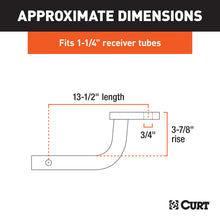 Load image into Gallery viewer, CURT 45000 Class 2 Ball Mount (1-1/4" Shank, 3,500 lbs., 3-7/8" Rise, 13-1/2" Long)