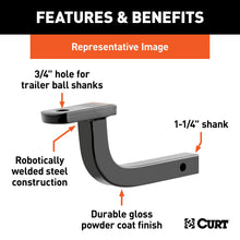 Load image into Gallery viewer, CURT 45000 Class 2 Ball Mount (1-1/4" Shank, 3,500 lbs., 3-7/8" Rise, 13-1/2" Long)