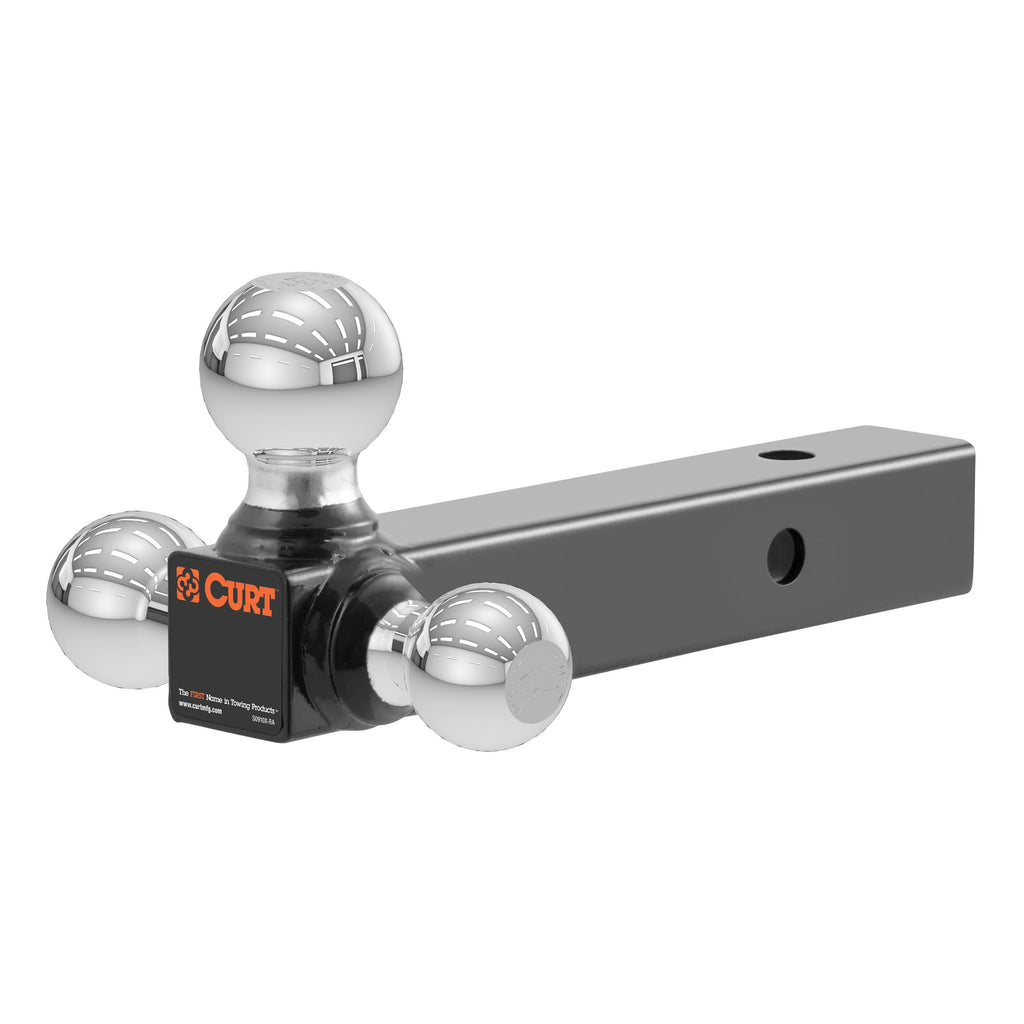 CURT 45001 Multi-Ball Mount (2" Hollow Shank, 1-7/8", 2" & 2-5/16" Chrome Balls)
