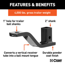 Load image into Gallery viewer, CURT 45003 Vertical Receiver Ball Mount (2" Shank, 4,000 lbs.)