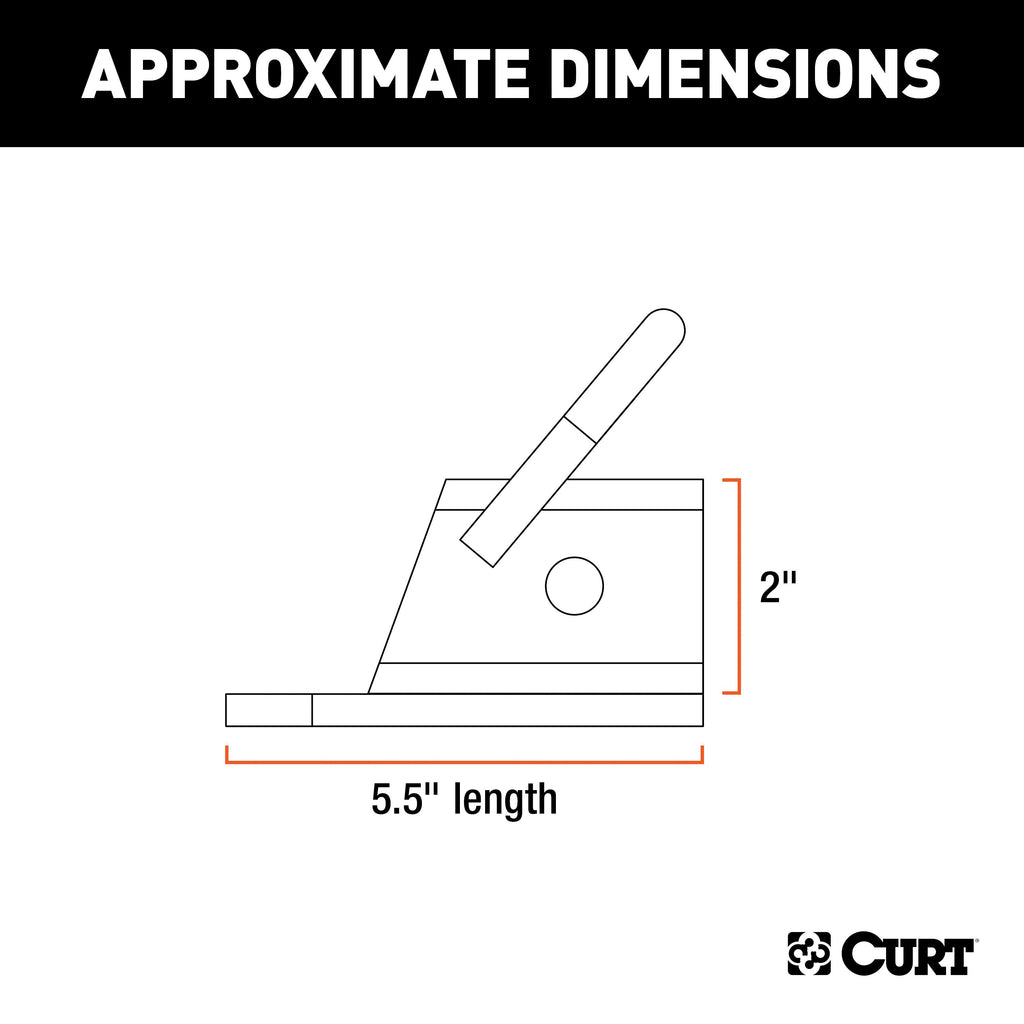 CURT 45006 Bolt-On ATV Tongue Adapter with 2" Receiver