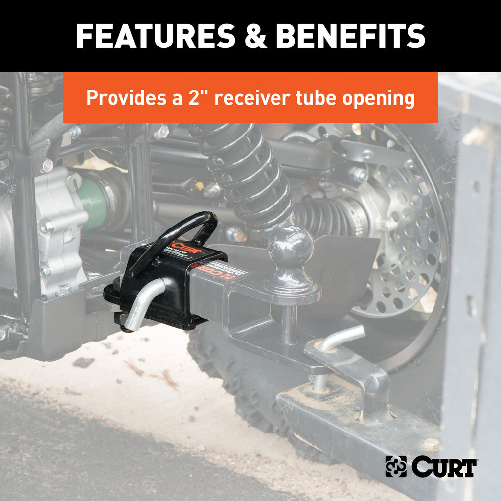 CURT 45006 Bolt-On ATV Tongue Adapter with 2" Receiver