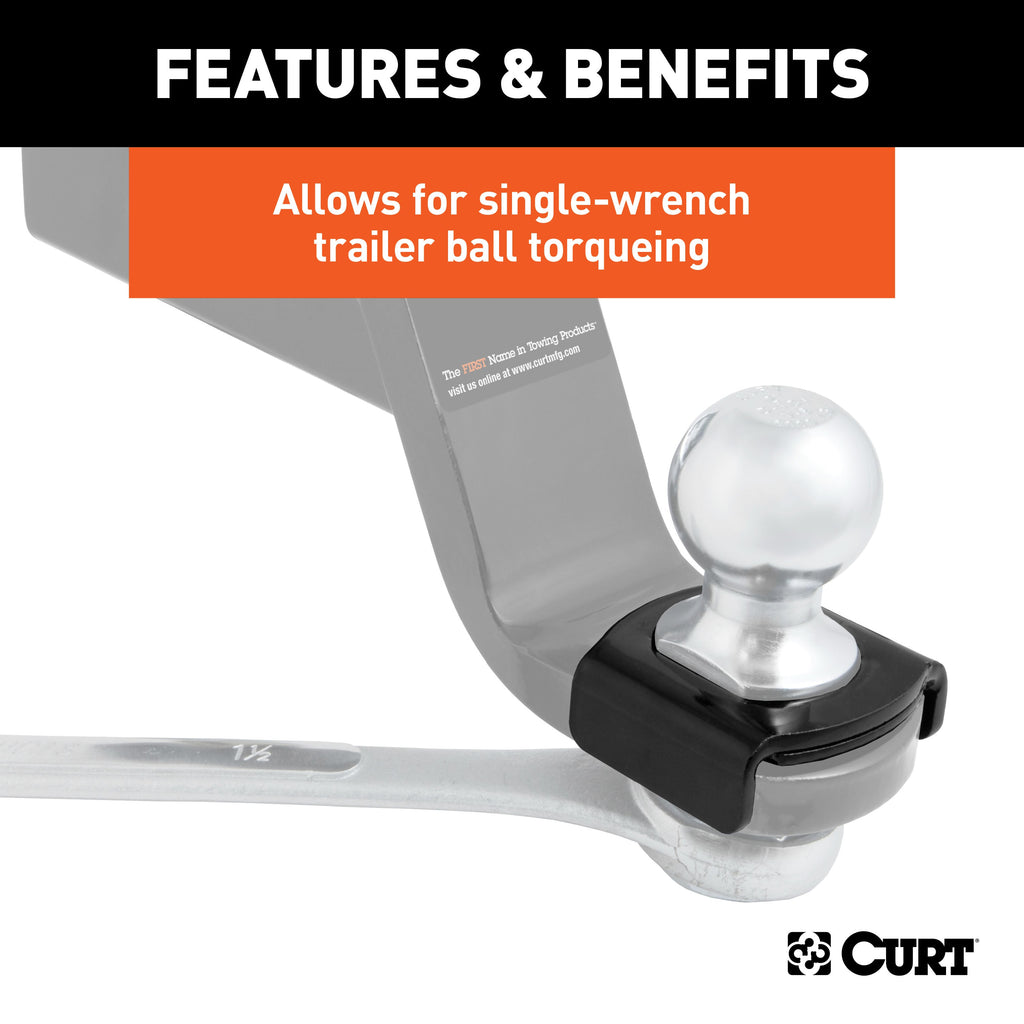 CURT 45007 Ball Mount Tongue Sleeve (2-1/2in. Tongue Sleeve; 1in. Ball Hole) - Truck Part Superstore