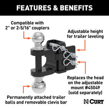 Load image into Gallery viewer, CURT 45008 Replacement Adjustable Multipurpose Ball Mount Head (Fits #45049)