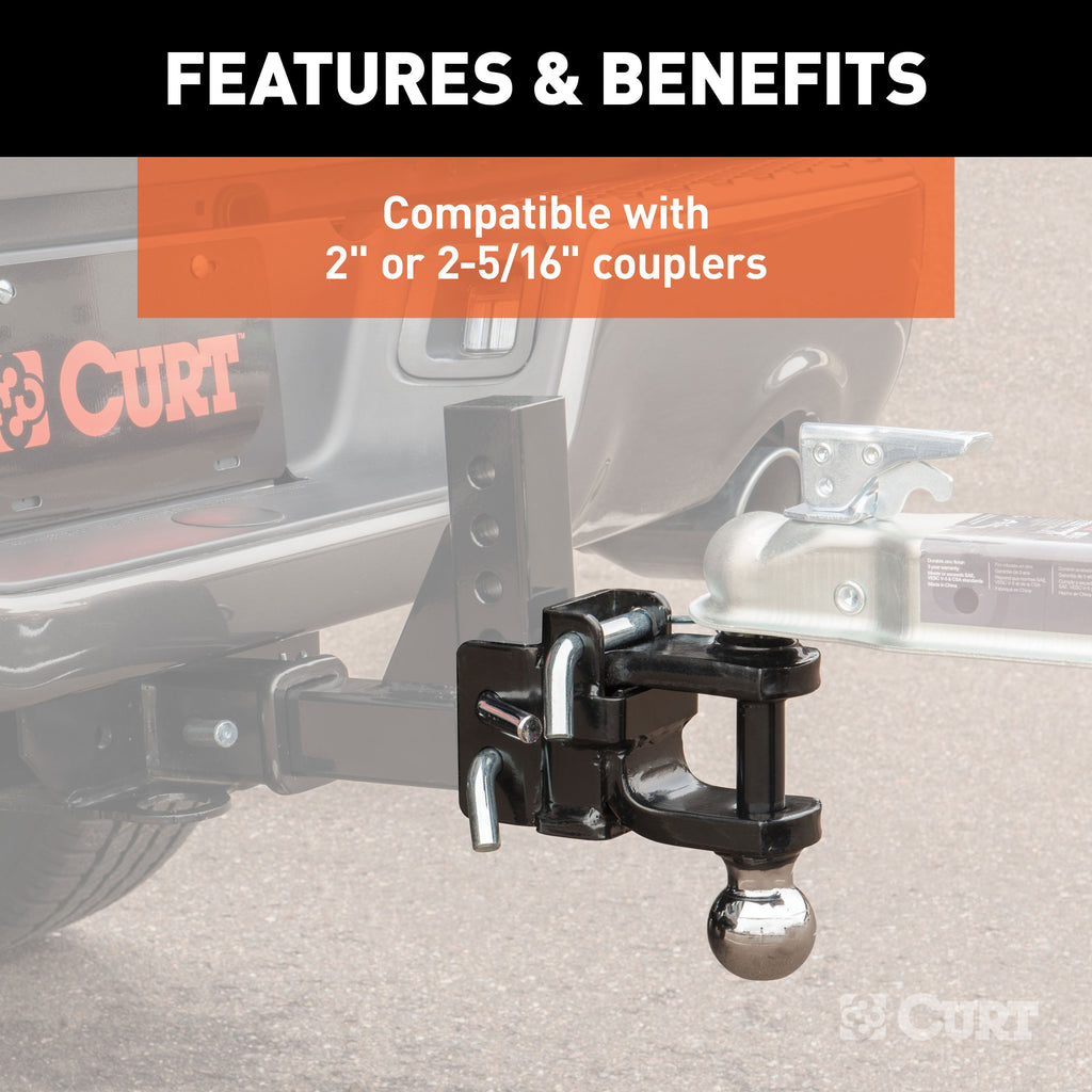CURT 45008 Replacement Adjustable Multipurpose Ball Mount Head (Fits #45049)