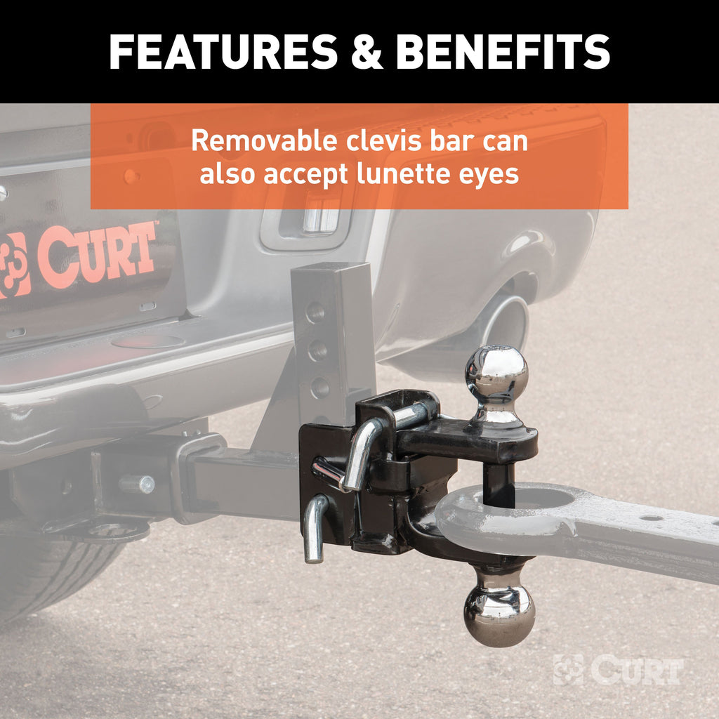 CURT 45008 Replacement Adjustable Multipurpose Ball Mount Head (Fits #45049)