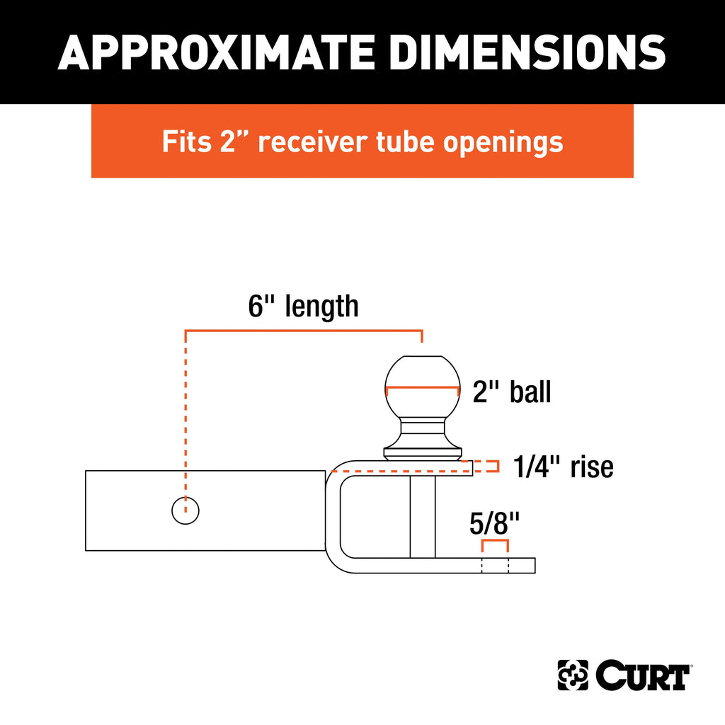 CURT 45009 3-in-1 ATV Ball Mount with 2" Shank and 2" Trailer Ball