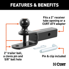 Load image into Gallery viewer, CURT 45009 3-in-1 ATV Ball Mount with 2" Shank and 2" Trailer Ball