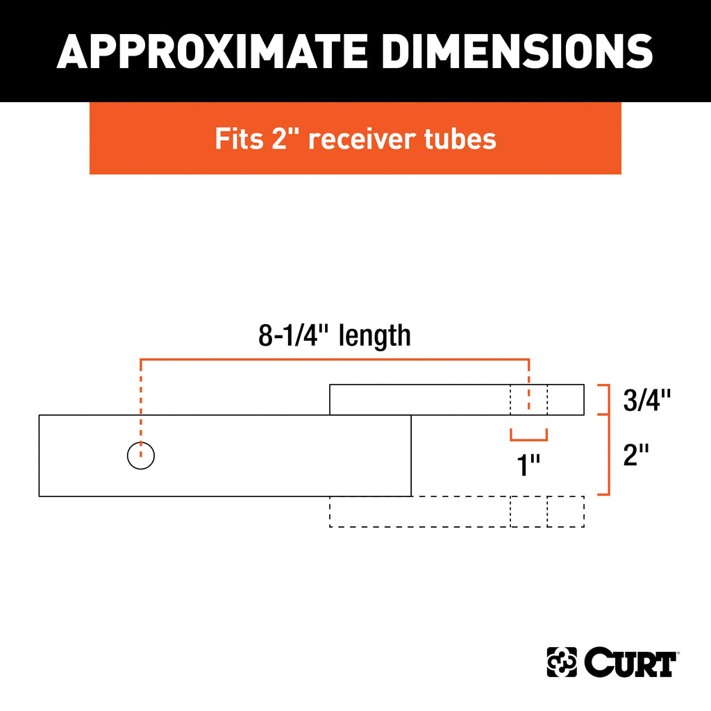 CURT 45012 Class 3 Ball Mount with Pin (2" Shank, 7,500 lbs., 2" Drop, 8-1/4" Long, in Box)