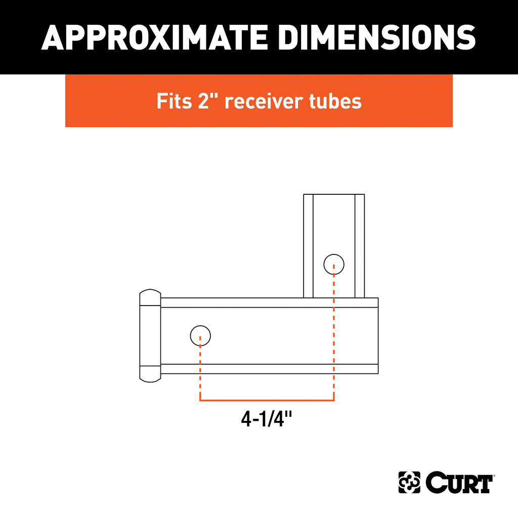 CURT 45013 Vertical Receiver Adapter (2" Shank, 5,000 lbs.)