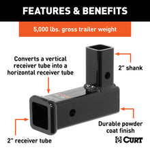 Load image into Gallery viewer, CURT 45013 Vertical Receiver Adapter (2" Shank, 5,000 lbs.)