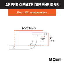 Load image into Gallery viewer, CURT 45014 Class 2 Ball Mount (1-1/4" Shank, 3,500 lbs., 5" Rise, 9-5/8" Long)