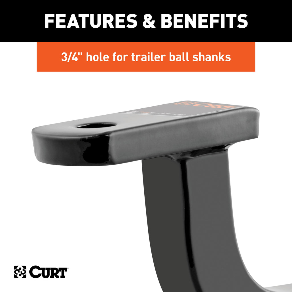 CURT 45024 Class 1 Ball Mount (1-1/4" Shank, 2,000 lbs., 5" Rise, 9-9/16" Long)