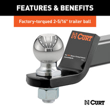 Load image into Gallery viewer, CURT 45041 Loaded Ball Mount with 2-5/16" Ball (2" Shank, 7,500 lbs., 2" Drop)