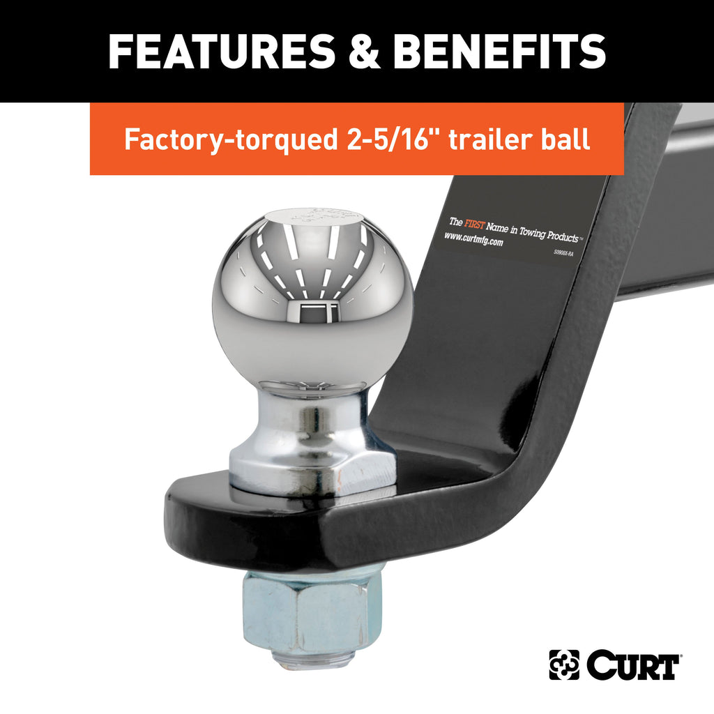 CURT 45042 Loaded Ball Mount with 2-5/16" Ball (2" Shank, 7,500 lbs., 4" Drop)