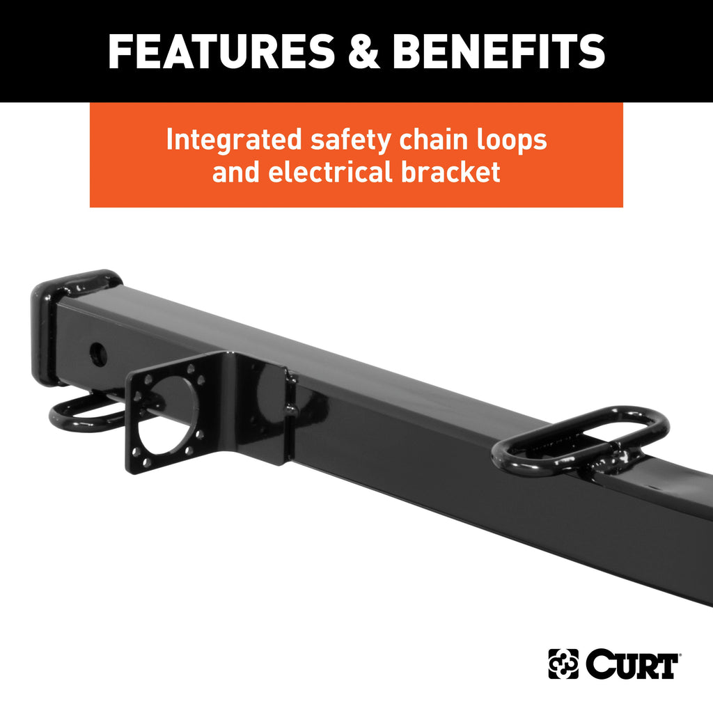 CURT 45048 Receiver Tube Adapter (2-1/2" to 2" Shank, 4,500 lbs. GTW, 34" Length)