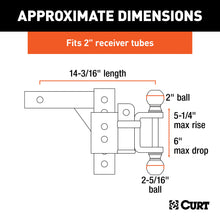 Load image into Gallery viewer, CURT 45049 Adjustable Multipurpose Ball Mount (2" Shank, 2" &amp; 2-5/16" Balls)
