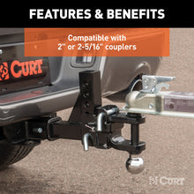Load image into Gallery viewer, CURT 45049 Adjustable Multipurpose Ball Mount (2" Shank, 2" &amp; 2-5/16" Balls)