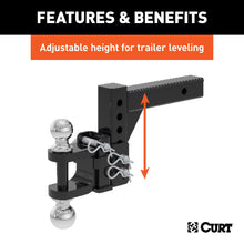 Load image into Gallery viewer, CURT 45049 Adjustable Multipurpose Ball Mount (2" Shank, 2" &amp; 2-5/16" Balls)