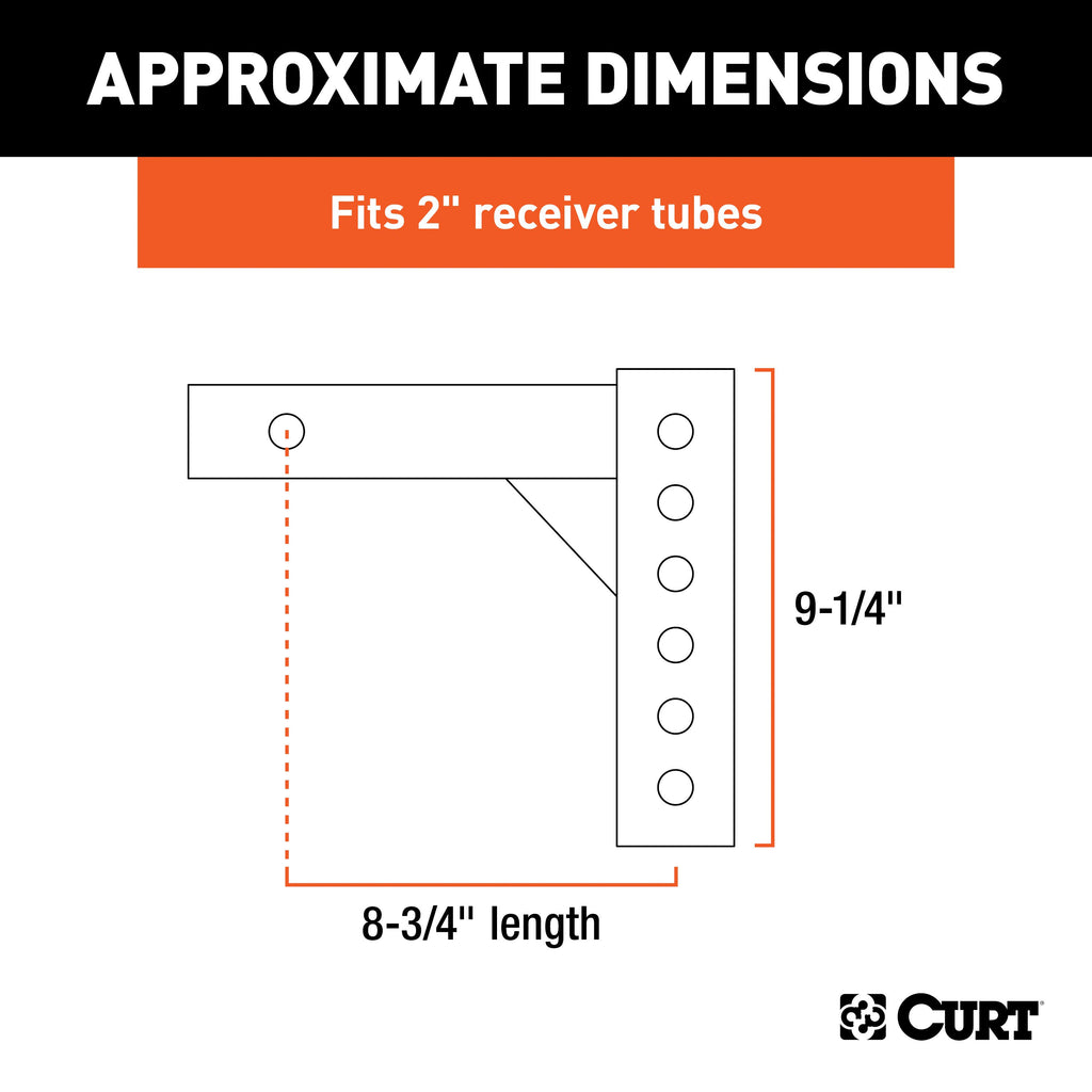 CURT 45059 Replacement Adjustable Ball Mount Shank (Fits #45049 or #45799)