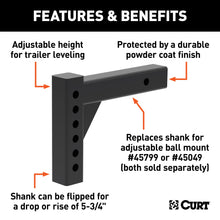 Load image into Gallery viewer, CURT 45059 Replacement Adjustable Ball Mount Shank (Fits #45049 or #45799)