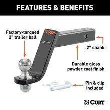 Load image into Gallery viewer, CURT 45064 Loaded Ball Mount with 2" Ball (2" Shank, 7,500 lbs., 6" Drop)