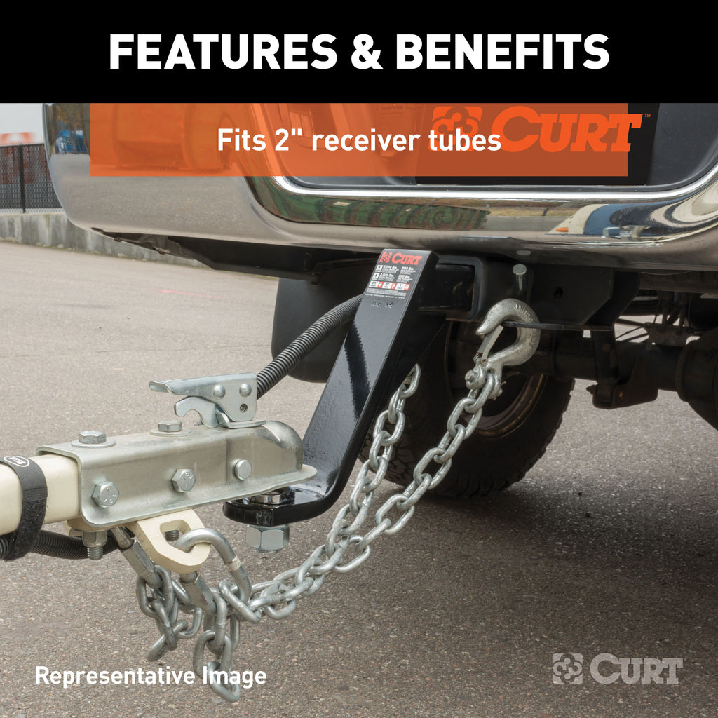 CURT 45064 Loaded Ball Mount with 2" Ball (2" Shank, 7,500 lbs., 6" Drop)