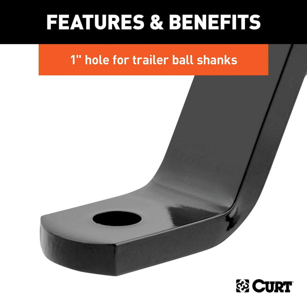 CURT 45110 Class 3 Ball Mount (2" Shank, 5,000 lbs., 10" Drop, 13" Long)