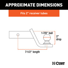 Load image into Gallery viewer, CURT 45131 Fusion Ball Mount with 1-7/8" Ball (2" Shank, 5,000 lbs., 2" Drop)