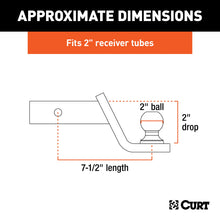 Load image into Gallery viewer, CURT 45134 Fusion Ball Mount with 2" Ball (2" Shank, 7,500 lbs., 2" Drop)