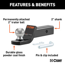 Load image into Gallery viewer, CURT 45134 Fusion Ball Mount with 2" Ball (2" Shank, 7,500 lbs., 2" Drop)