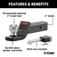 Load image into Gallery viewer, CURT 45141 Towing Starter Kit with 2" Ball (2" Shank, 7,500 lbs, 2" Drop)