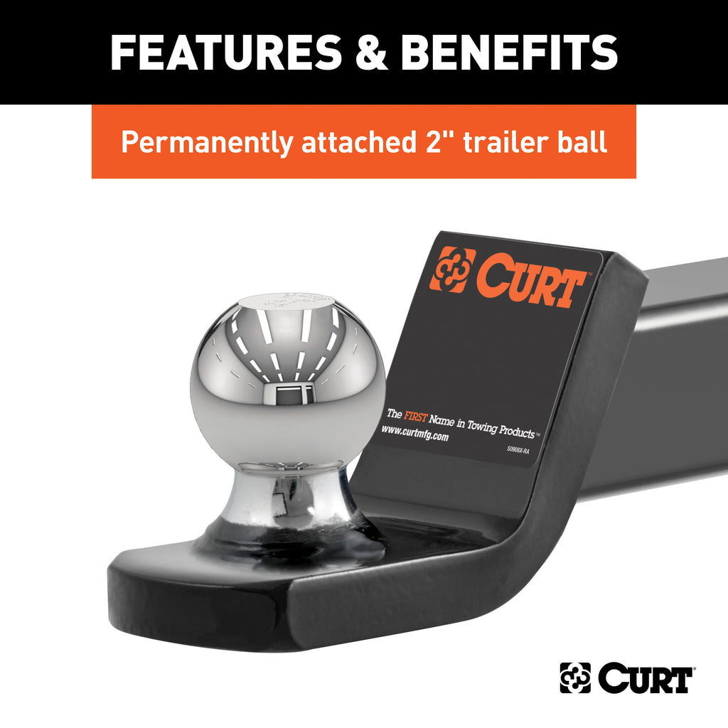 CURT 45141 Towing Starter Kit with 2" Ball (2" Shank, 7,500 lbs, 2" Drop)