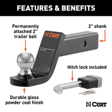 Load image into Gallery viewer, CURT 45142 Towing Starter Kit with 2" Ball (2" Shank, 7,500 lbs, 4" Drop)