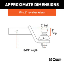 Load image into Gallery viewer, CURT 45143 RockerBall Cushion Hitch with 2" Ball (2" Shank, 7,500 lbs., 3" Drop)