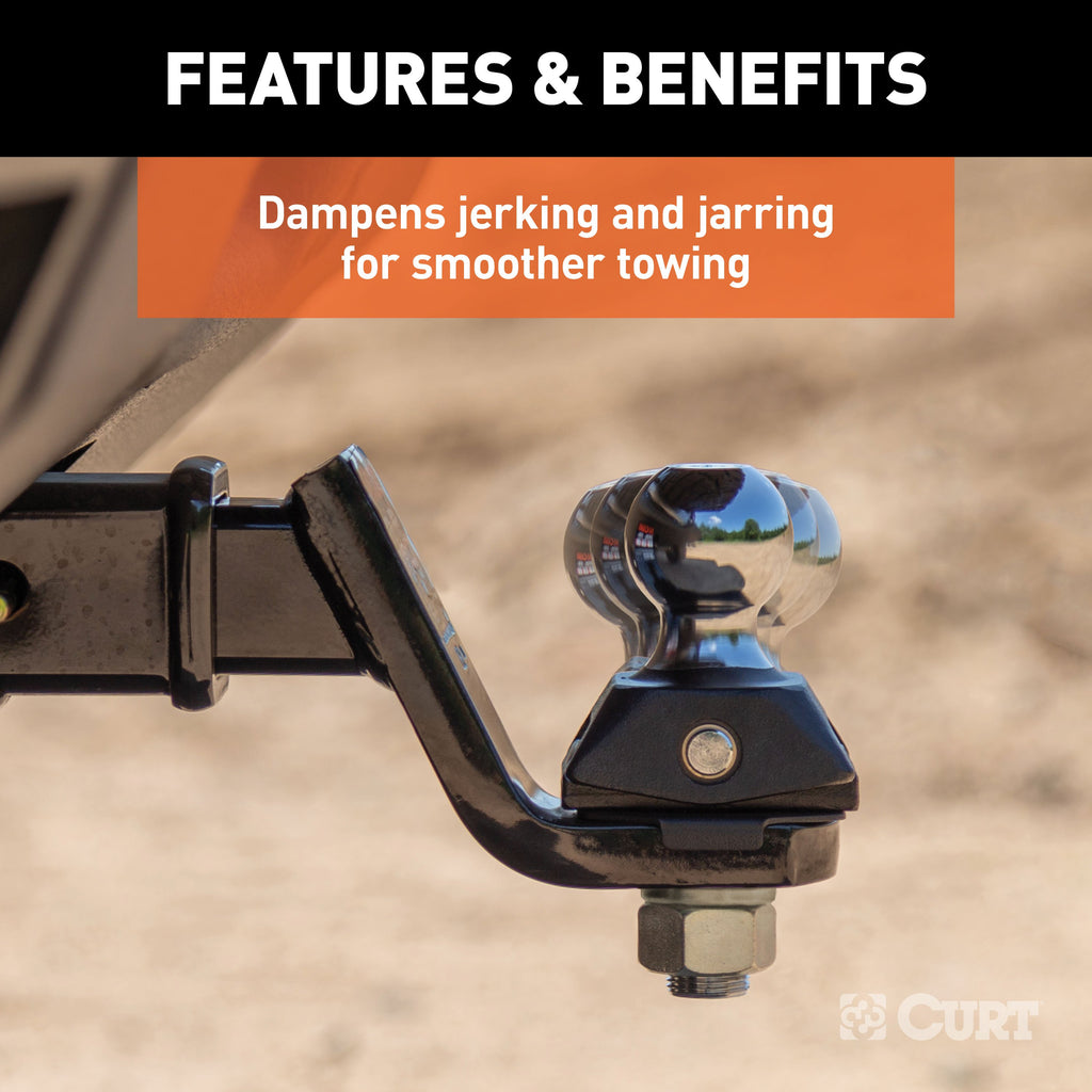 CURT 45143 RockerBall Cushion Hitch with 2" Ball (2" Shank, 7,500 lbs., 3" Drop)