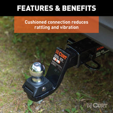 Load image into Gallery viewer, CURT 45143 RockerBall Cushion Hitch with 2" Ball (2" Shank, 7,500 lbs., 3" Drop)