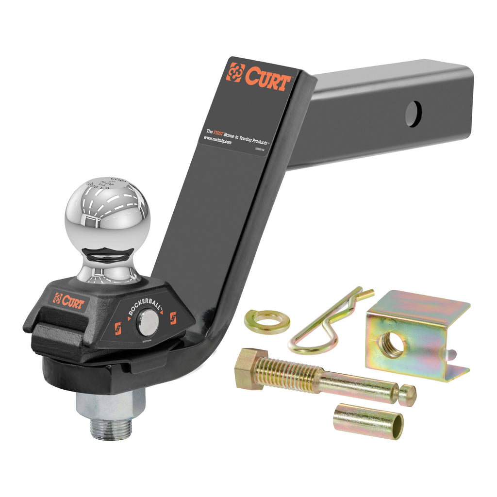 CURT 45144 RockerBall Cushion Hitch with 2" Ball (2" Shank, 7,500 lbs., 5" Drop)