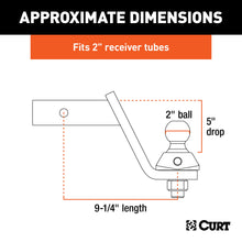Load image into Gallery viewer, CURT 45144 RockerBall Cushion Hitch with 2" Ball (2" Shank, 7,500 lbs., 5" Drop)