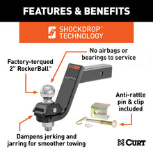 Load image into Gallery viewer, CURT 45144 RockerBall Cushion Hitch with 2" Ball (2" Shank, 7,500 lbs., 5" Drop)