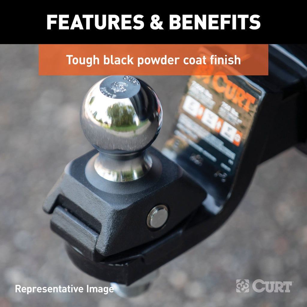CURT 45144 RockerBall Cushion Hitch with 2" Ball (2" Shank, 7,500 lbs., 5" Drop)