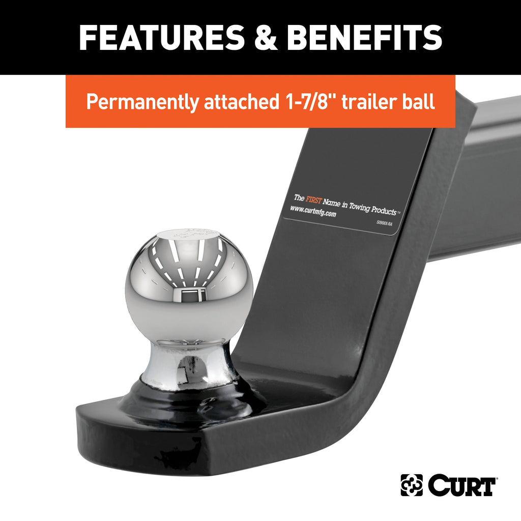CURT 45151 Fusion Ball Mount with 1-7/8" Ball (2" Shank, 5,000 lbs., 4" Drop)